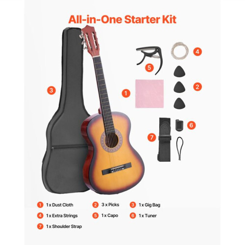 Guitare Classique - DUOKU - M5831 - 96 cm - Ensemble Complet - Cordes en Nylon 1
