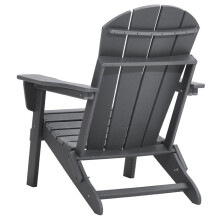 Chaises Adirondack - DUOKU - Ensemble de 2 - Pliable - HDPE - Porte-gobelet - Gris