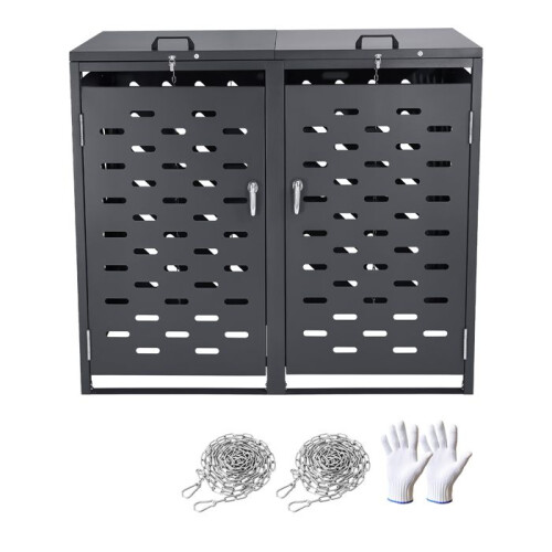 Opslagcontainer - DUOKU - ZY-2X240L-0.7 - 2 Compartimenten - Waterdicht - Vergrendelbaar