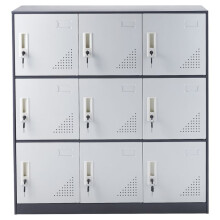 Armadio Metallico - DUOKU - Armadio Grigio a 9 Porte - Acciaio Resistente - Capacità 66lbs - Ufficio Industriale