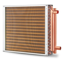 Intercambiador de Calor agua a Aire-Duoku- 16"x 16"-3 Filas-3/8" Puertos de Cobre-193 Aletas de Aluminio.