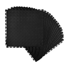 Steckbare Fliesen - DUOKU - Modell GYDB-51.551.50.5-B - Rutschfester PVC - Schwarz - 16 Stück
