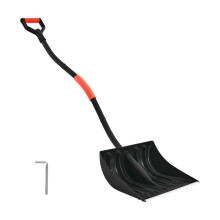 Ergonomische Schnee-Schaufel aus Kunststoff-Duoku-Breite 42 cm-Ausstattung mit D-Griffen-Große Kapazität-Leichtes Werkzeug für das Auto