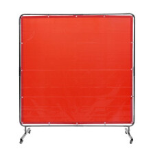 Laserscherm-Duoku-6' x 6' met Vlamdicht Vinylbescherming op 4 Zwenkwielen-Rood