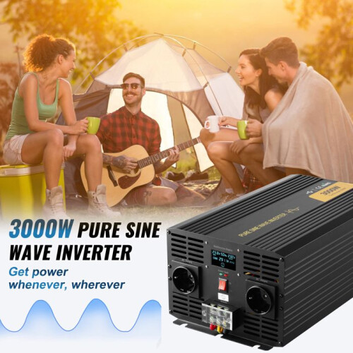 Convertitore Auto - DUOKU - TP-3000W - 3000 W - Inverter Sinusoidale - 4 Prese EU 2