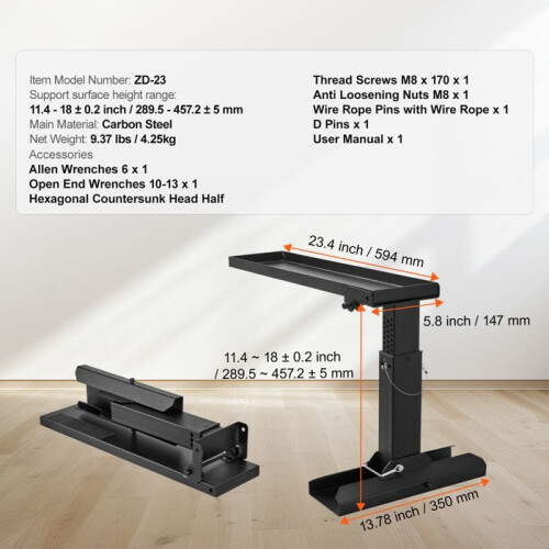 Niveleur de Escada - DUOKU - ZD-23 - Aço de Carbono - 25,2 x 13,78 x 12,2 polegadas - Preto 1