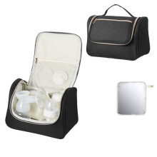 Sac pour Tire-Lait M5/M6-Duoku-avec Poches Isolantes-Tapis Imperméable et Etui de Transport-pour Conserver Le Lait Maternel-Noire