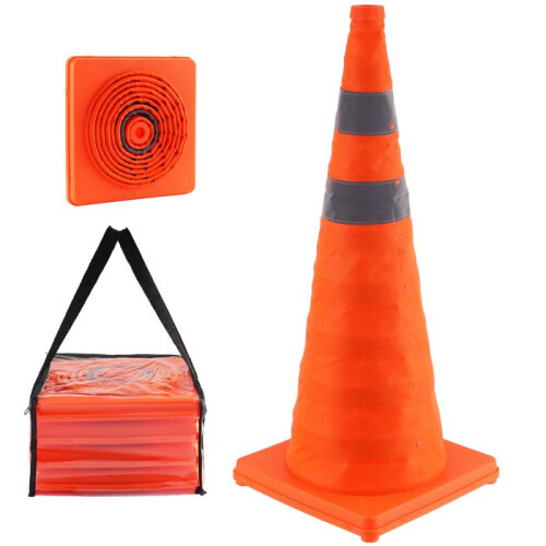 CONE DE SEGURANÇA-Duoku-Conjunto de 4 CONES DE SINALIZAÇÃO PLEGÁVEIS de 28 Polegadas-CONES DE CONSTRUÇÃO com COLARES REFLEXIVOS