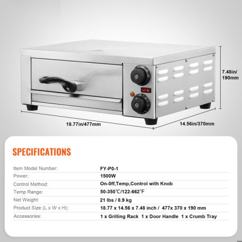 Forno de Pizza Elétrico - DUOKU - Modelo FY-P0-1 - 1500 W - 12 Polegadas - Temperatura 350 1