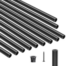 Balaustri per Scale - DUOKU - Pacchetto da 101 - Alluminio Nero - Barre Rotonde - 66 cm