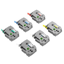 Set van 6 Etiketteermachines-Rubans-Duoku-12 mm-Multikleur-Compatibel met Diverse Modellen van Brother P-Touch Etiketteermachines