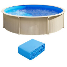 Rivestimento per Piscina - DUOKU - Rotondo 18 Piedi - Vinile Durevole - Calibro Standard - Stile Sovrapposizione
