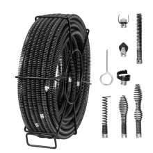 Câble de Nettoyage de Drain-Duoku-100 Pi x 5/8 Po-pour Tuyaux de 0,8 po à 3,9 po, pour Évier, Drain de Sol