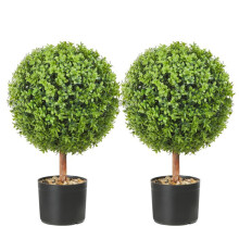 Topiários Artificiais - DUOKU - Falso Buxo - Pacote de 2 - Jardineira Incluída - Verde Decorativo