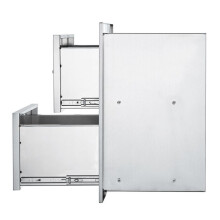 Buitenkeuken Lades - Duoku - 18 l x 20,6 H x 12,7 P Inches - Dubbele Ingebouwde Barbecue Lades - Roestvrij Staal