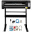 Máquina de Corte de Vinil-Duoku-28 polegadas Plotter de Alimentação de Papel 720 mm-com Suporte de Chão Robusto Preto 1