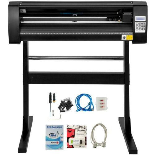 Máquina de Corte de Vinil-Duoku-28 polegadas Plotter de Alimentação de Papel 720 mm-com Suporte de Chão Robusto Preto