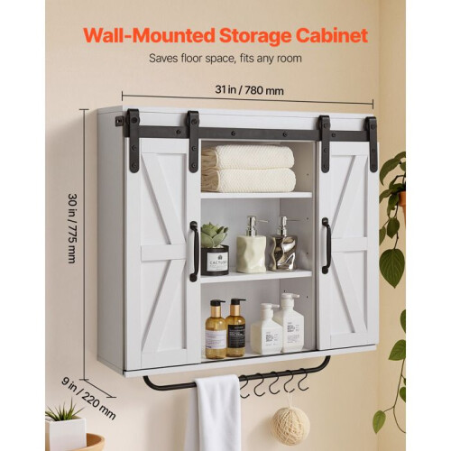 Wandkast - DUOKU - KLBR-09 - 2 Deuren - Verstelbaar Plank - Wit 2