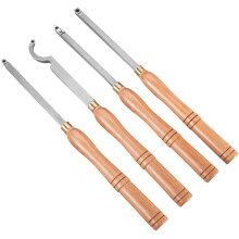 Conjunto de herramientas de Torneado en Madera-Duoku-4 Piezas-Herramientas de Torno de Carburo con Diamante, Fresadoras Redondas y Cuadradas