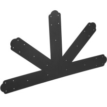 Pignon-Duoku-Platte-Schwarz Pulverbeschichtet-4 mm / 0,16" aus Edelstahl-mit Schrauben-Dekorativ für Balken