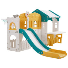 Speelhuisje voor Kinderen-Duoku-met Glijbaan-Spel Tunnel-Basketbal-Binoculair enz.-Ideaal voor Peuters vanaf 1 jaar