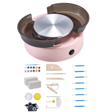 Mini Tour de Potier con Plato Giratorio de 158 mm-Duoku-Rueda Eléctrica de Doble Sentido de Rotación-Velocidad Ajustable-Rosa