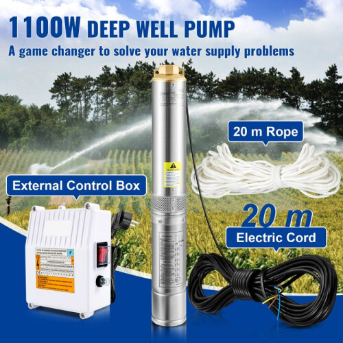 Pompe Submersible - DUOKU - 4SDM8/9 - 1100W - 190L/min - Acier Inoxydable 2