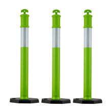 Set van 3 Signaalpalen 114 cm-Duoku-Beperkingspalen met Gewichten en Reflecterende Strips-Groen