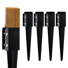 Piquetes de ancoragem - DUOKU - Conjunto de 4 - Aço durável - 61 x 10,2 cm - Cor preta