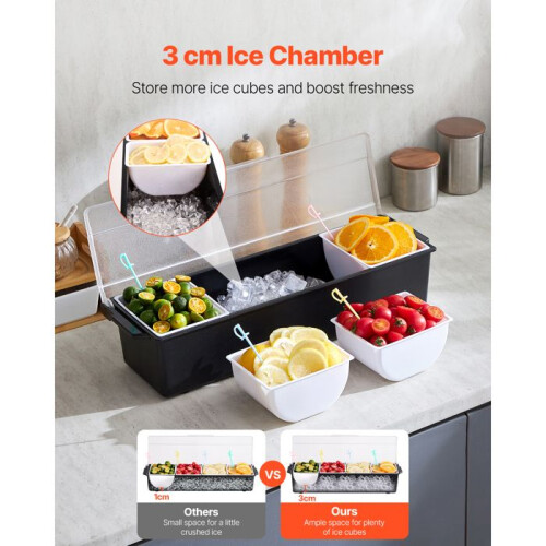 Specerijcontainer - DUOKU - C-1221 - 4 Compartimenten - 800 mL - Koelkastdisplay 2