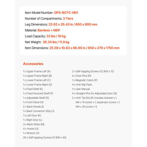 Opslagmeubel - DUOKU - OPX-BOTC-N01 - 3 Compartimenten - MDF - Wit 1