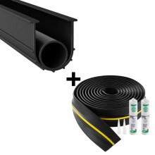 Dichtungsset für Türschwellen und Fußleisten - DUOKU - 20 ft - Schwarz PVC - Universal - Zugluftstopper