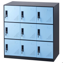 Casella Metallica - DUOKU - Armadio Nero 9 Porte - Fessura per Schede - Capacità 66lbs - Stile Industriale