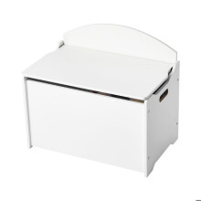 Banco de Armazenamento para Crianças-Duoku-597x368x545 mm, Baú de Brinquedos em Madeira com Encosto e Sistema de Dobradiça Seguro
