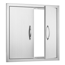 Porta de Acesso para Churrasqueira-Duoku-Porta de Cozinha Externa Dupla 610x610 mm-em Aço Inoxidável, Porta de Parede Vertical