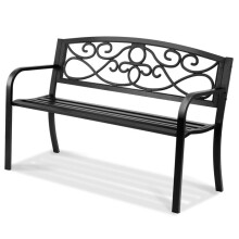 Banco de Jardim - DUOKU - 50 po - Metal - Capacidade 250 kg - 3 Lugares - Encosto e Braços
