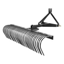 Déchaumeur Tracté 72"-Duoku-36 Dents en Acier Râteau à Gazon à 3 Points-pour Tracteur Râteau de Paysage pour Jardin