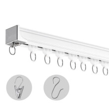 Conjunto de Trilhos para Cortinas - DUOKU - SZ-101A - 11,8 Pés - Alumínio - Montagem no Teto/Na Parede