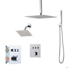 Douchekraan Set-Duoku-thermostatisch Systeem met 3 Functies-Muur Douche en Handdouche