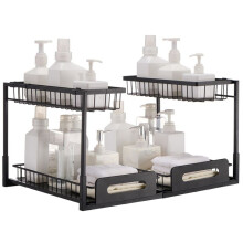 Organiseur d'Armoire-Duoku-2 Niveaux-27,2 cm de large x 36,8 cm de profondeur-Organiseur et Rangement Sous L'évier