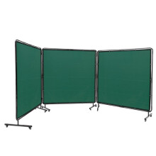Lasersneescherm-Duoku-6' x 6' met Frame-Vlamwerend Vinyl met 3 Paneel op 12 Zwenkwielen-Groen