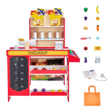 Jeu d'épicerie - DUOKU - AC7732A - 72 x 90 x 89 cm - 35 accessoires - MDF durable