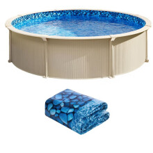 Rivestimento per Piscina - DUOKU - Rotondo 30 Piedi - Vinile Resistente - Stile Uinbead - Calibro Standard