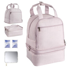 Mochila para Bomba de Leite S1/S2-Duoku-com Compartimento Isotérmico-Acessórios Práticos para Armazenamento de Leite Materno-Rosa Claro