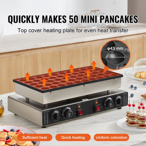 Crepe-Maker - DUOKU - PC-50 - 1 700 W - Antihaft - Edelstahl 2