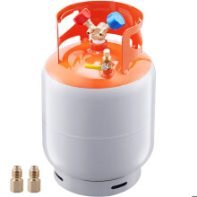 Herstelreservoir voor koelmiddel-Duoku-30 lb-Draagbare cilinder met een capaciteit van 400 psi-Y-klep-Oranje en Grijs