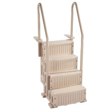 Escada de Piscina - DUOKU - 4 Degraus - Antiderrapantes - Para Piscinas Enterradas e Infláveis - Taupe