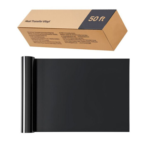 Rolo de vinil termocolante - DUOKU - pvc-k2-50ft - Preto brilhante - 12 polegadas x 50 pés - 0,23 mm