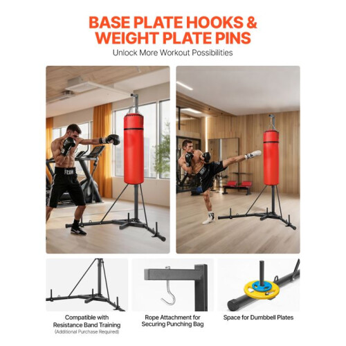 Support de Sac de Frappe - DUOKU - Station Boxe - Acier Robuste - Hauteur Réglable - Base Lestée 2