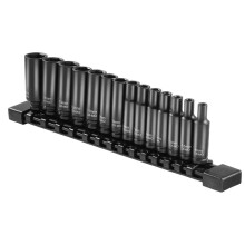 Jogo de Soquetes de Impacto-Duoku-1/4" 14 Soquetes-Métricos Profundos 4-15 mm-Aço Liga Cr-Mo de 6 Pontos-Construção Durável